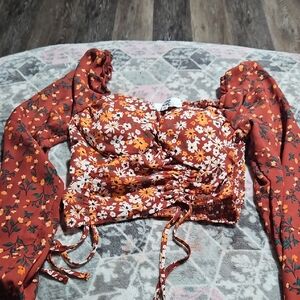 Floral Rust Women's Top